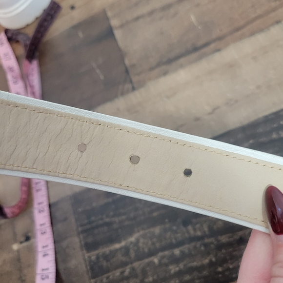 38 Escada Vintage Turquoise Belt Silver Seashell Studs Embellishments - Picture 5 of 8